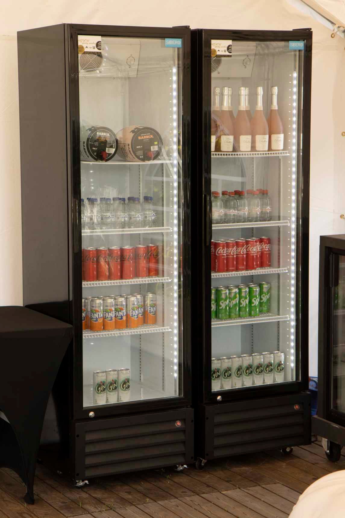 Frigo met glazen deur